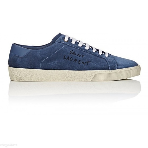 Saint Laurent Blue Suede Court Classic 